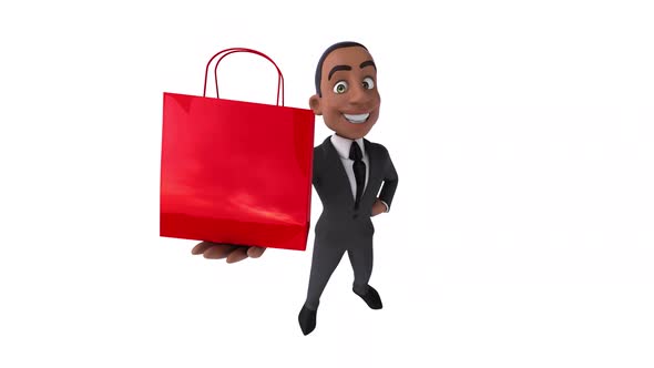 Fun 3D cartoon business man alt