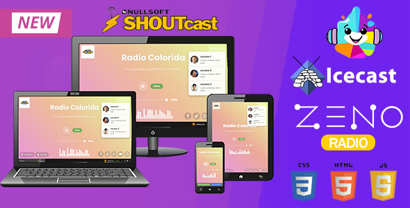 Radio Colorida - Todo Players HTML5 ShoutCast, Icecast