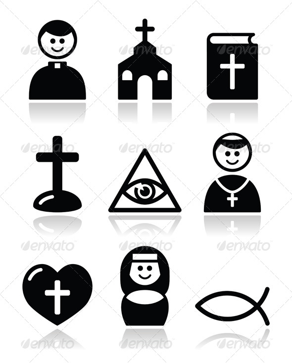 Religion Catholic Church Icon Set