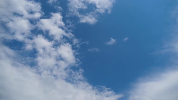 Clouds Move Smoothly in the Blue Sky. Timelapse