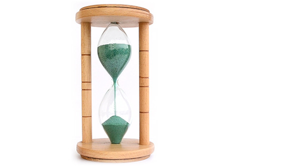 Wood Hourglass on White Background