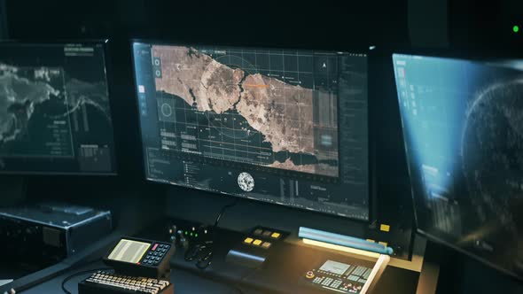 Advanced Radar Scanning Surveillance Software Tracks Enemy Target Location alt