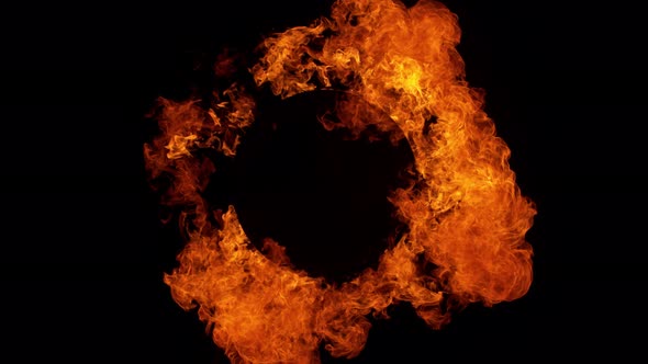 Super Slow Motion Shot of Fire Explosion with Copy Space in the Middle at 1000Fps alt