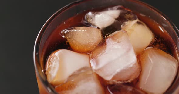 Iced soft drink close up