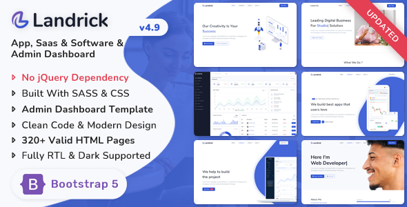 Landrick - Multipurpose App, Saas & Software Landing & Admin Dashboard Template (Bootstrap 5)