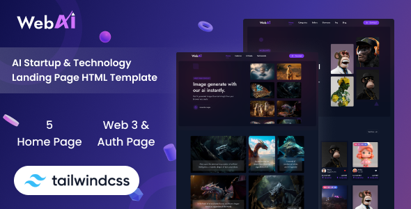 WebAi - AI Startup & Technology Tailwind CSS Landing Template