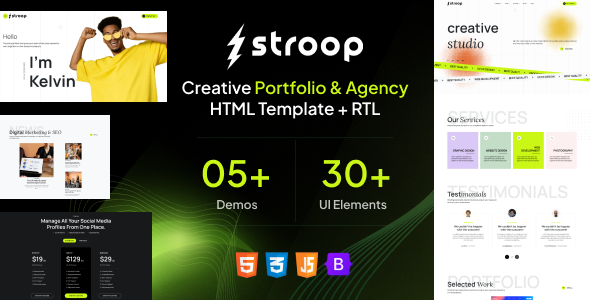 Stroop – Creative Agency & Portfolio HTML Template – 0 Sold!