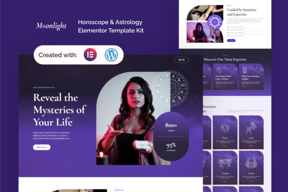 Moonlight - Horoscope & Astrology Elementor Template Kit