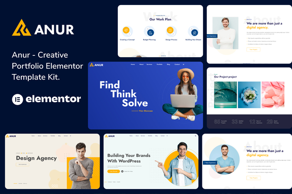 Anur – Portfolio Elementor Template Kit – 0 Sold!