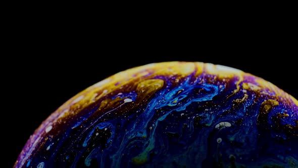 Macro Soap Bubble Made with Dish Soap. Abstract Color