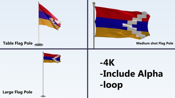 Nagorno Karabakh Republic Flag Pole Pack 4k-Loop