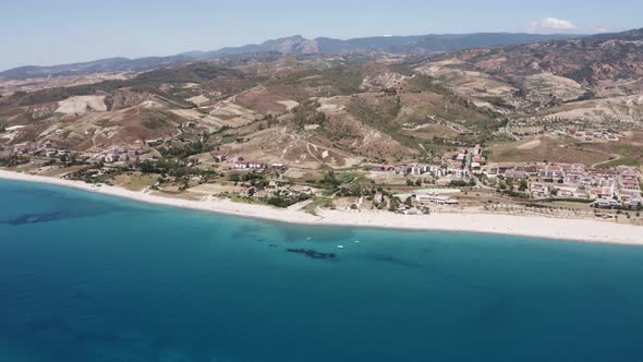 Aerial View Calabria Coast in Summer Season