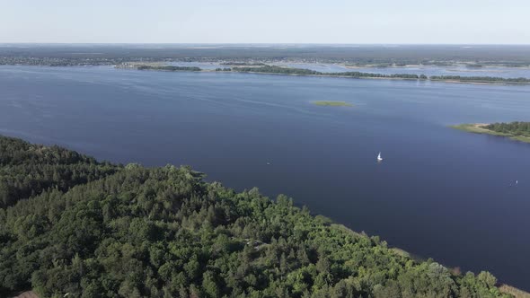 Dnipro River. Aerial View. Landmark of Ukraine