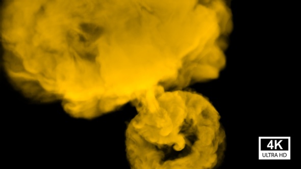 Huge Yellow Smoke Explosion 4K