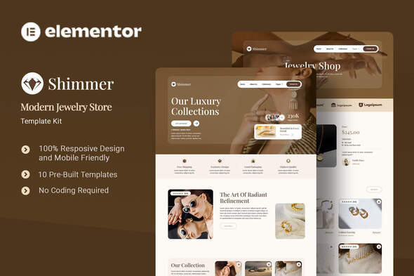 Shimmer - Modern Jewelry Store Elementor Template Kit