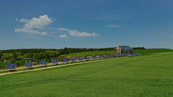 Innovative solar panels on field