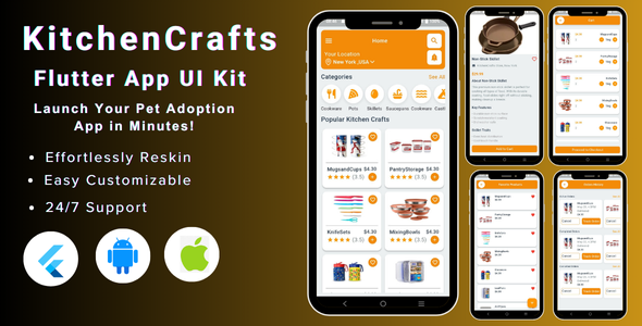 KitchenCraft Shop | KitchenCraft eCommerce Flutter  App Template | Flutter eCommerce UI Kit