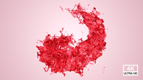 Red Water Splash Spiral 4K alt