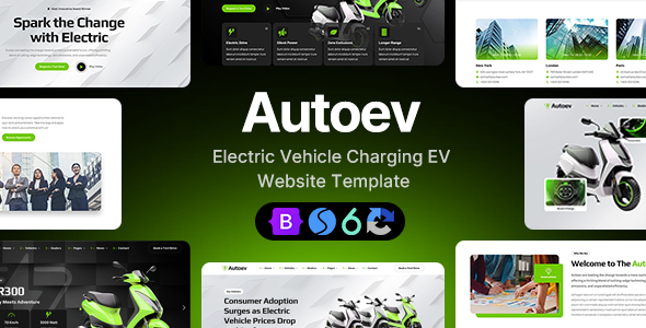 Electric Vehicle Charging EV Dealer Website Template - Autoev