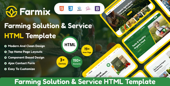 Farmix - Organic Farm & Agriculture HTML Template