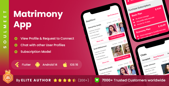 2 App Template| Matrimony App| Match Making App| Marriage App| Dating App| SoulMeet