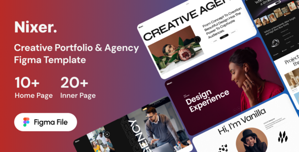 Nixer – Creative Portfolio & Agency Figma Template – 0 Sold!