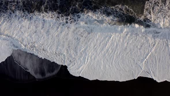 Bird's Eye View of the Black Sand Beach in Iceland