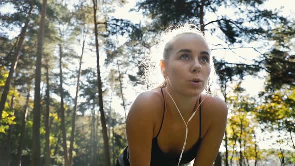 Woman Gets Tired As Jogging