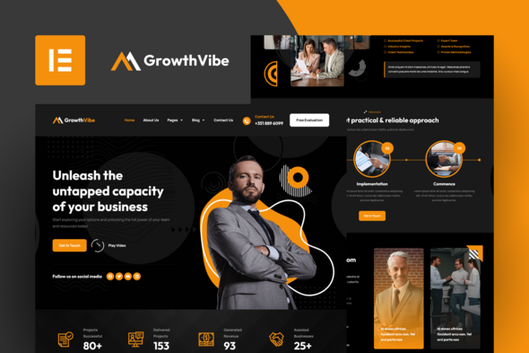 Growth Vibe - Business Consulting Elementor Pro Template Kit