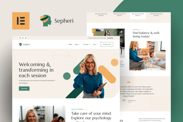 Sepheri - Psychologist Elementor Pro Template Kit