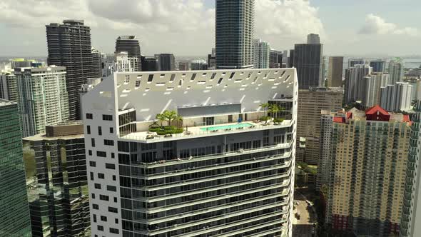 Brickell House Condominium Rooftop Swimming Pool Desk