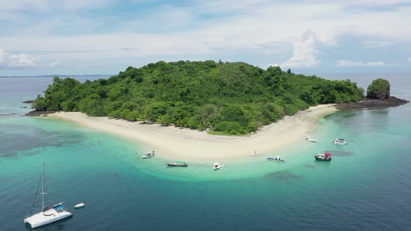 aerial shot of a small island in the Indian Ocean off Madagascar