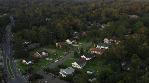 Aerial Video Historic Tallahassee Homes By The State Capitol Building