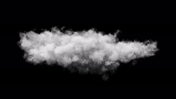 White Cloud Isolated On Black Background alt