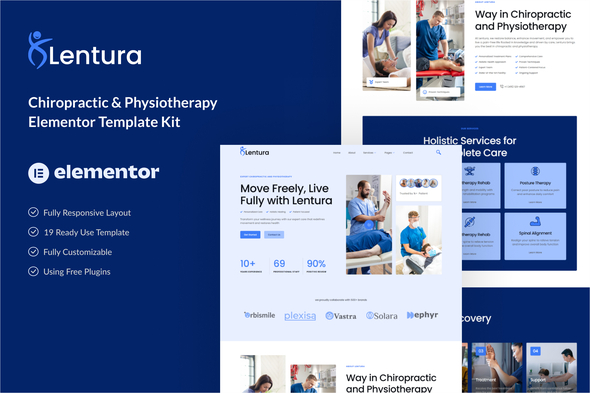 Lentura – Chiropractic & Physiotherapy Elementor Template Kit – 0 Sold!