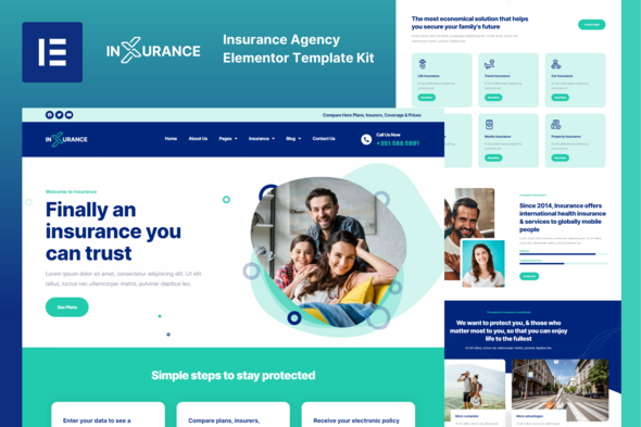 Inxurance - Insurance Agency Elementor Pro Template Kit