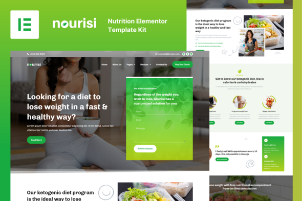 Nourisi - Nutrition Elementor Pro Template Kit