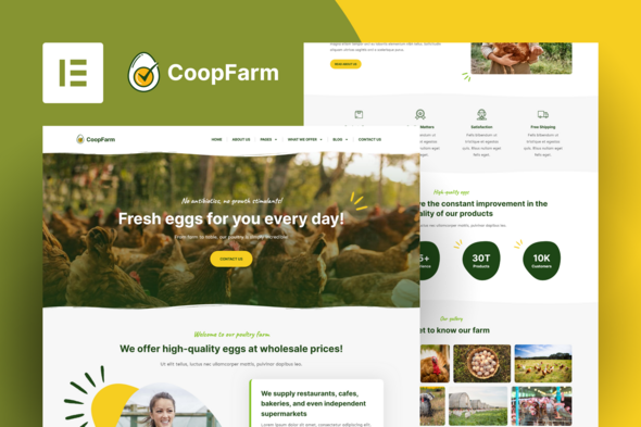 CoopFarm - Poultry Farm Elementor Pro Template Kit