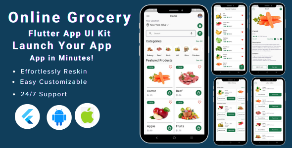 FreshMart Flutter UI Kit - Ultimate Grocery Shopping Solution