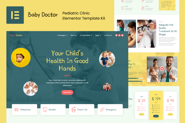 Baby Doctor - Pediatric Clinic Elementor Pro Template Kit