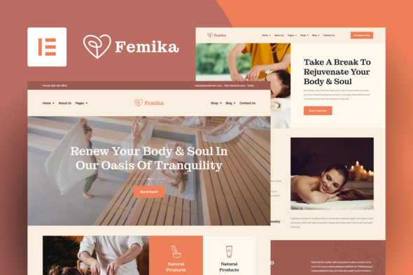 Femika - Spa Center & Wellness Elementor Pro Template Kit