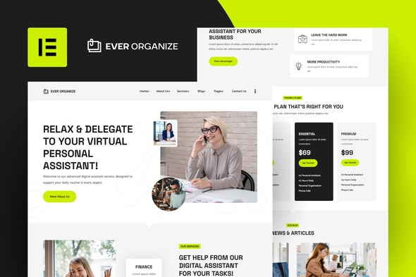 Ever Organize - Personal Assistant Elementor Pro Template Kit