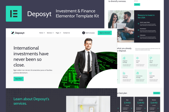 Deposyt - Investment & Finance Elementor Pro Template Kit