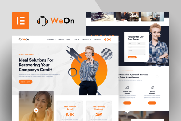 WeOn - Call Center & Telemarketing Elementor Pro Template Kit