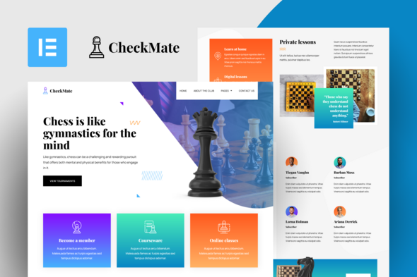 CheckMate - Chess Club & Tournaments Elementor Pro Template Kit