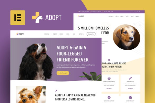 Adopt - Adoption Service & Charity Elementor Pro Template Kit