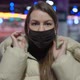 Young Woman in a Protective Black Mask on Her Face - VideoHive Item for Sale