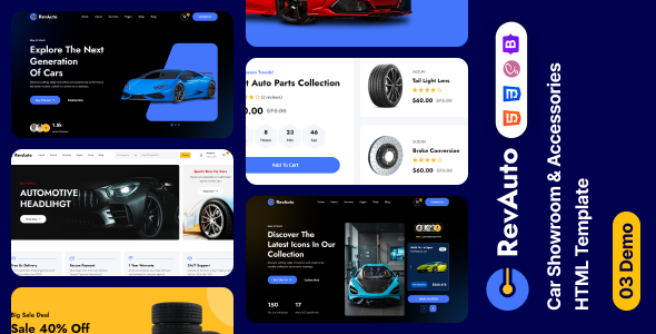 RevAuto – Car Showroom and Accessories HTML Template – 0 Sold!