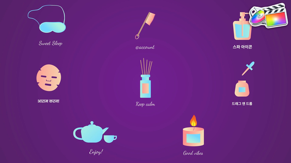 Spa Relaxing Icons And Titles for FCPX alt