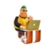 Cartoon Illustration of Man Working on Laptop - 3DOcean Item for Sale